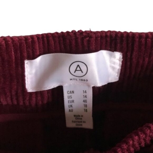 Addition Elle Cropped Corduroy Pant US 14 Red Wine - Picture 8 of 10